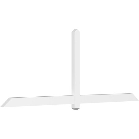 Ekena Millwork Eugene Architectural Grade PVC Gable Bracket, 96"W x 36"H x 2"D x 4"F, 9/12 Pitch GBP096X36X0204EUG00